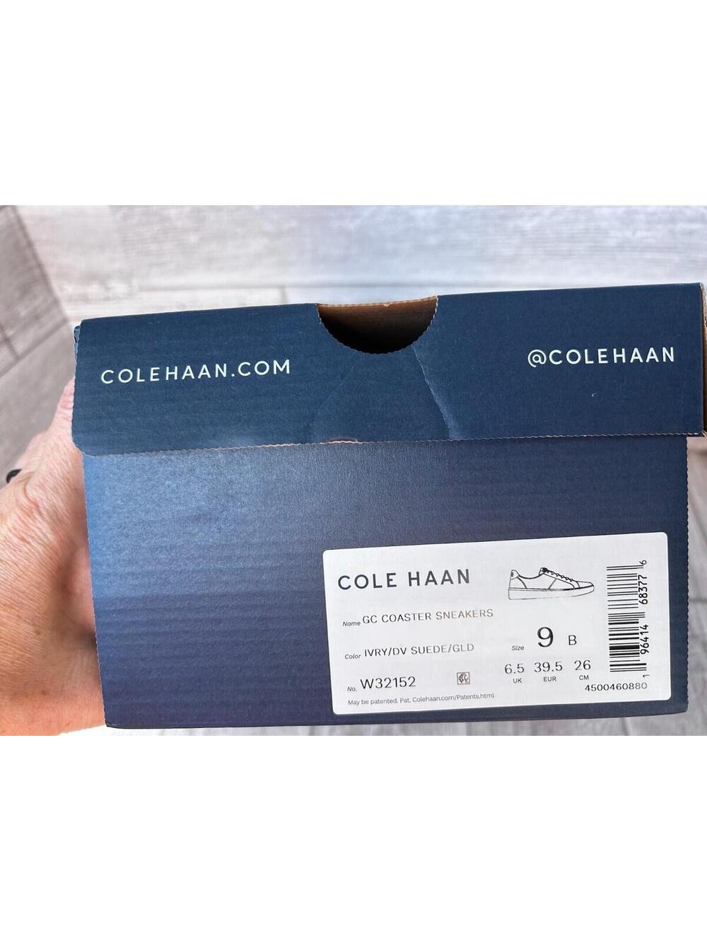 Cole Haan Women’s GC Coaster Sneakers Ivory Suede Gold Size 9B W32152 New in Box - Picture 2 of 6